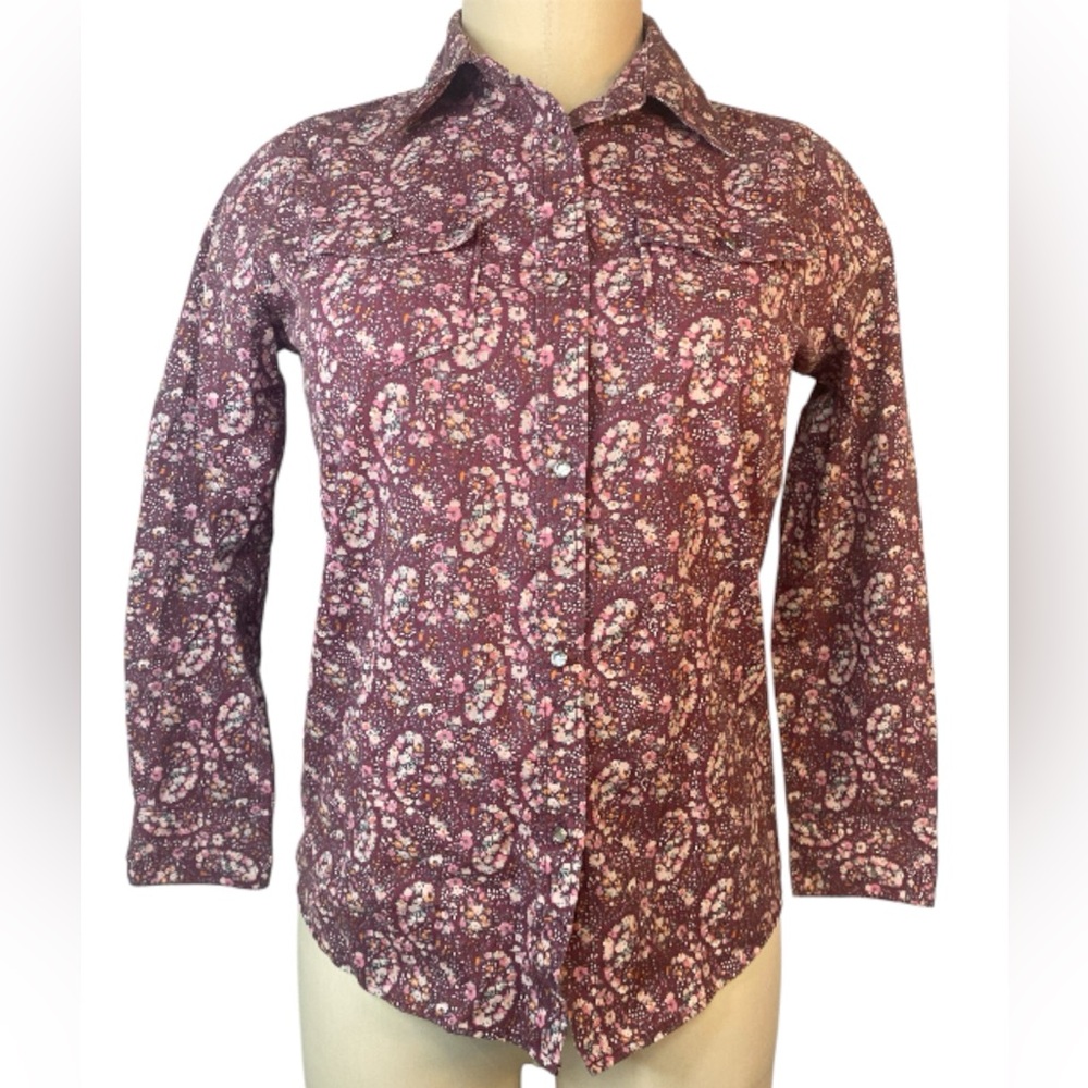 Shyanne Purple Floral Long Sleeve Western Shirt Girls XL